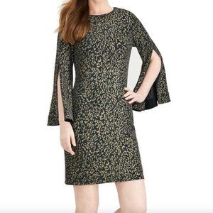 NWT! MSK Macy's Metallic Slit Sleeve Sheath Dress Small